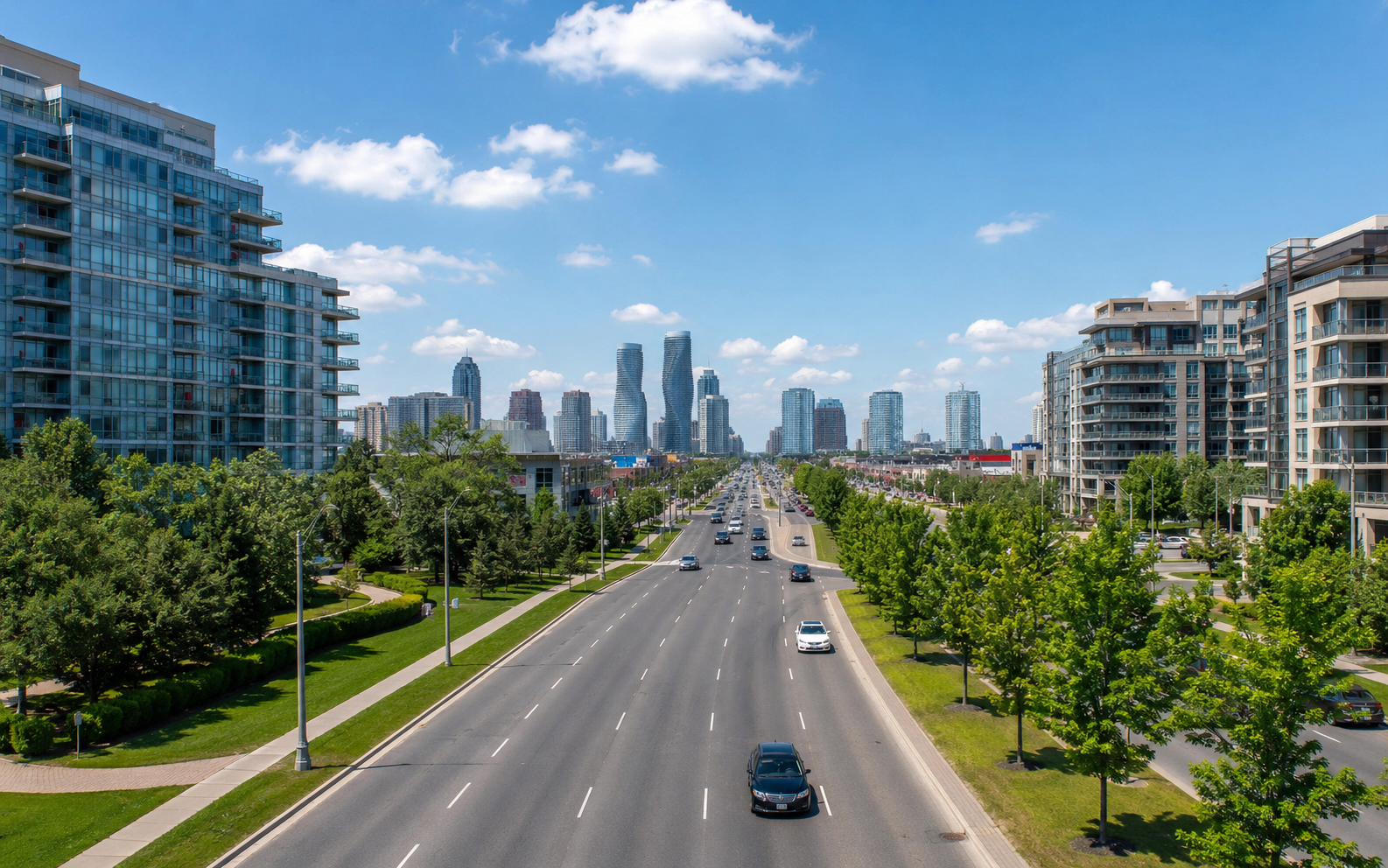 Mississauga and Brampton urban streetscape